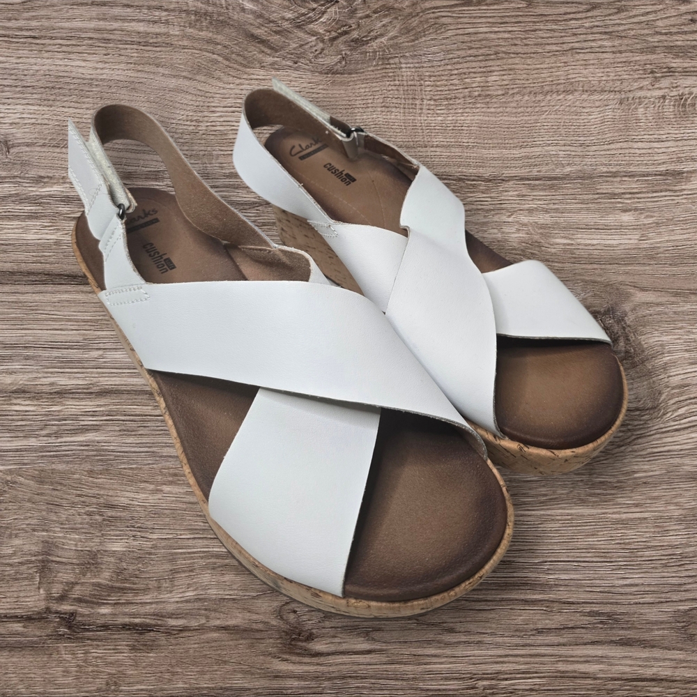 Clarks White Sandals for Women